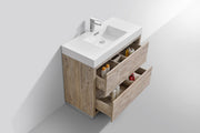 Kube Bath FMB40-NW Bliss 40" Nature Wood Free Standing Single Sink Bathroom Vanity with Reinforced Acrylic Composite Top - view 5