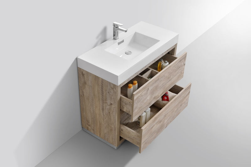 Kube Bath FMB40-NW Bliss 40" Nature Wood Free Standing Single Sink Bathroom Vanity with Reinforced Acrylic Composite Top - view 5
