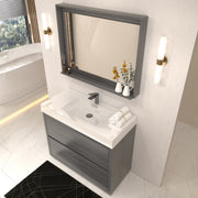 Kube Bath FMB40-VAG Bliss 40" Vulcan Ash Grey Free Standing Single Sink Bathroom Vanity with Reinforced Acrylic Composite Top - view 2