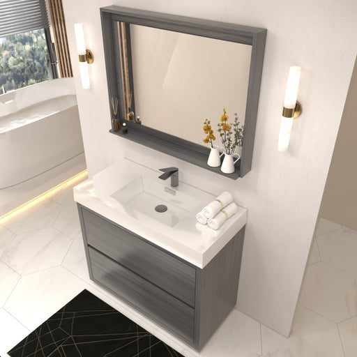 Kube Bath FMB40-VAG Bliss 40" Vulcan Ash Grey Free Standing Single Sink Bathroom Vanity with Reinforced Acrylic Composite Top - view 2