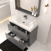 Kube Bath FMB40-VAG Bliss 40" Vulcan Ash Grey Free Standing Single Sink Bathroom Vanity with Reinforced Acrylic Composite Top - view 4