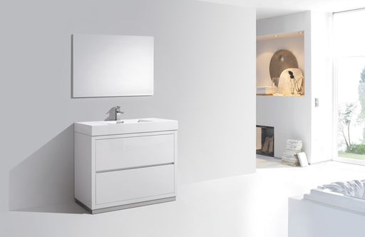 Kube Bath FMB40-GW Bliss 40" High Gloss White Free Standing Single Sink Bathroom Vanity with Reinforced Acrylic Composite Top - view 2