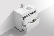 Kube Bath FMB40-GW Bliss 40" High Gloss White Free Standing Single Sink Bathroom Vanity with Reinforced Acrylic Composite Top - view 5