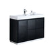 Kube Bath FMB48-BK Bliss 48" Black Free Standing Single Sink Bathroom Vanity with Reinforced Acrylic Composite Top