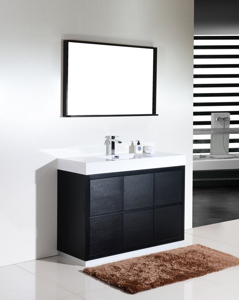 Kube Bath FMB48-BK Bliss 48" Black Free Standing Single Sink Bathroom Vanity with Reinforced Acrylic Composite Top - view 2