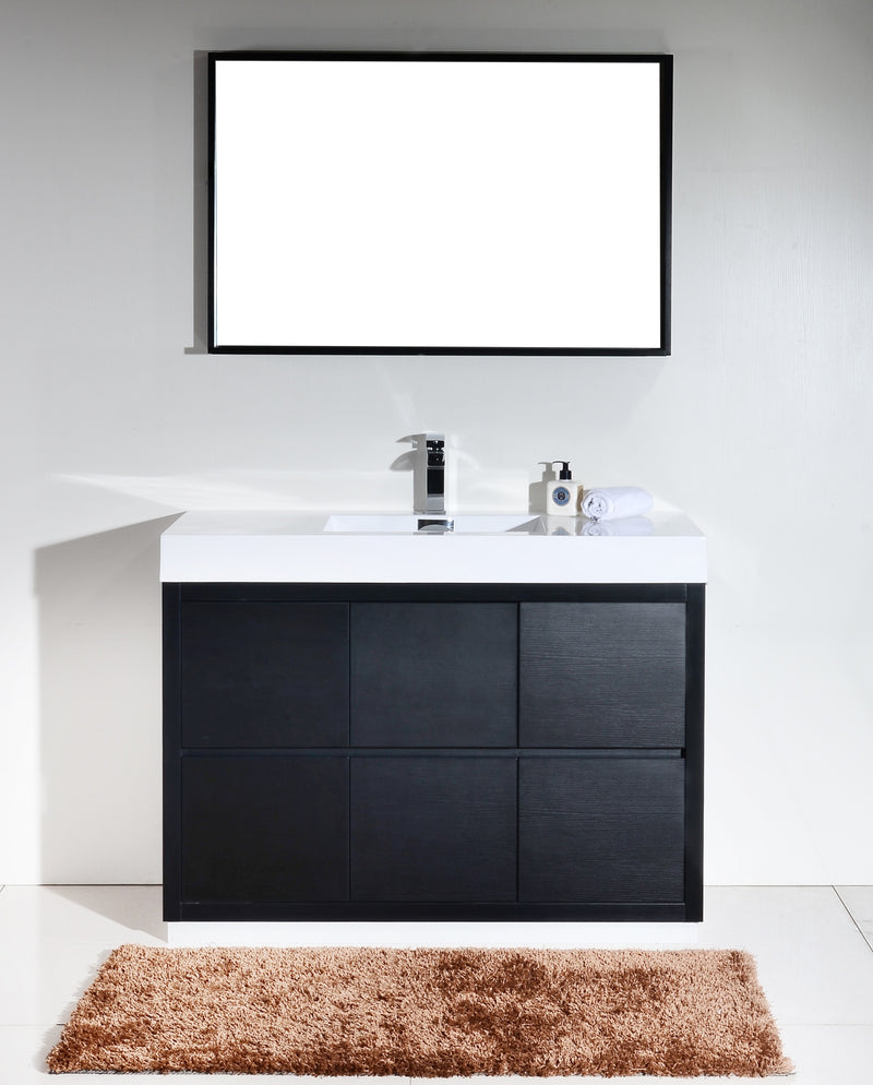 Kube Bath FMB48-BK Bliss 48" Black Free Standing Single Sink Bathroom Vanity with Reinforced Acrylic Composite Top - view 3