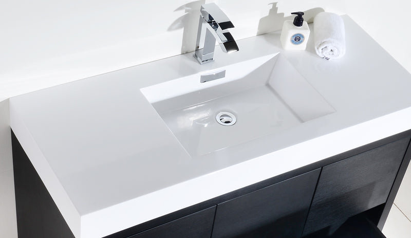 Kube Bath FMB48-BK Bliss 48" Black Free Standing Single Sink Bathroom Vanity with Reinforced Acrylic Composite Top - view 4