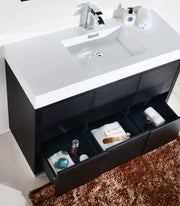 Kube Bath FMB48-BK Bliss 48" Black Free Standing Single Sink Bathroom Vanity with Reinforced Acrylic Composite Top - view 6