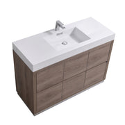 Kube Bath FMB48-BTN Bliss 48" Butternut Free Standing Single Sink Bathroom Vanity with Reinforced Acrylic Composite Top