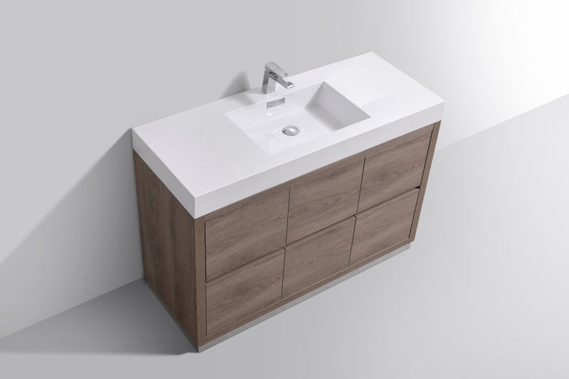 Kube Bath FMB48-BTN Bliss 48" Butternut Free Standing Single Sink Bathroom Vanity with Reinforced Acrylic Composite Top - view 4