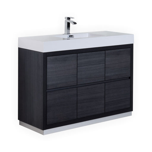 Kube Bath FMB48-GO Bliss 48" Gray Oak Free Standing Single Sink Bathroom Vanity with Reinforced Acrylic Composite Top