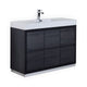Kube Bath FMB48-GO Bliss 48" Gray Oak Free Standing Single Sink Bathroom Vanity with Reinforced Acrylic Composite Top