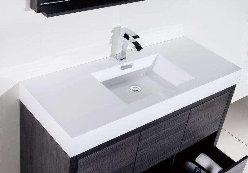 Kube Bath FMB48-GO Bliss 48" Gray Oak Free Standing Single Sink Bathroom Vanity with Reinforced Acrylic Composite Top - view 4