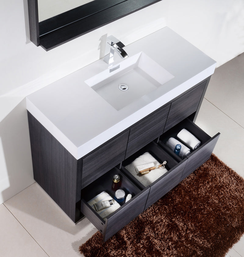 Kube Bath FMB48-GO Bliss 48" Gray Oak Free Standing Single Sink Bathroom Vanity with Reinforced Acrylic Composite Top - view 5