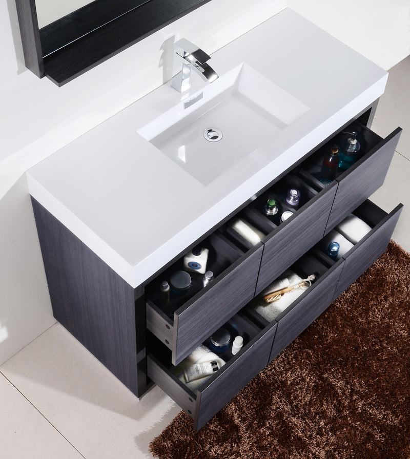Kube Bath FMB48-GO Bliss 48" Gray Oak Free Standing Single Sink Bathroom Vanity with Reinforced Acrylic Composite Top - view 6