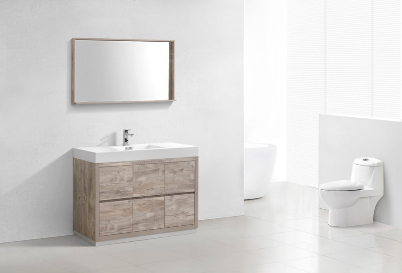 Kube Bath FMB48-NW Bliss 48" Nature Wood Free Standing Single Sink Bathroom Vanity with Reinforced Acrylic Composite Top - view 3
