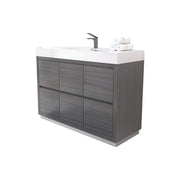 Kube Bath FMB48-VAG Bliss 48" Vulcan Ash Grey Free Standing Single Sink Bathroom Vanity with Reinforced Acrylic Composite Top
