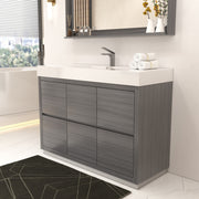 Kube Bath FMB48-VAG Bliss 48" Vulcan Ash Grey Free Standing Single Sink Bathroom Vanity with Reinforced Acrylic Composite Top - view 2