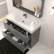 Kube Bath FMB48-VAG Bliss 48" Vulcan Ash Grey Free Standing Single Sink Bathroom Vanity with Reinforced Acrylic Composite Top - view 3