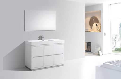 Kube Bath FMB48-GW Bliss 48" High Gloss White Free Standing Single Sink Bathroom Vanity with Reinforced Acrylic Composite Top - view 2