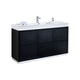 Kube Bath FMB60S-BK Bliss 60" Black Free Standing Single Sink Bathroom Vanity with Reinforced Acrylic Composite Top