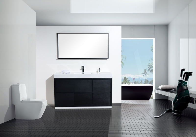 Kube Bath FMB60S-BK Bliss 60" Black Free Standing Single Sink Bathroom Vanity with Reinforced Acrylic Composite Top - view 3