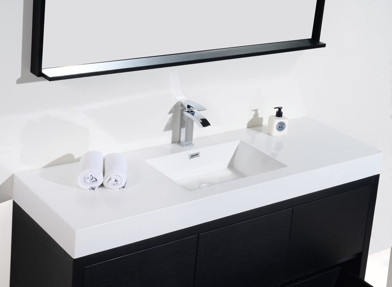 Kube Bath FMB60S-BK Bliss 60" Black Free Standing Single Sink Bathroom Vanity with Reinforced Acrylic Composite Top - view 4