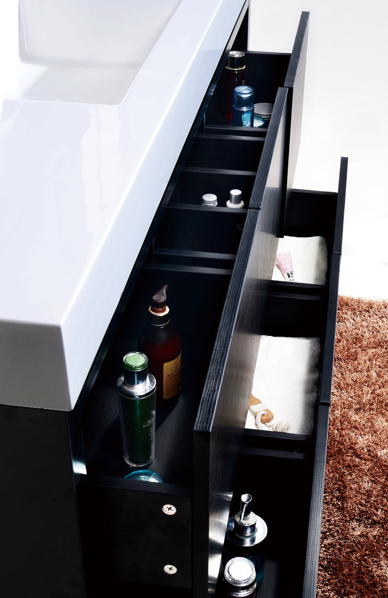 Kube Bath FMB60S-BK Bliss 60" Black Free Standing Single Sink Bathroom Vanity with Reinforced Acrylic Composite Top - view 6