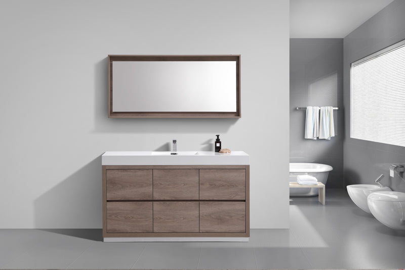 Kube Bath FMB60S-BTN Bliss 60" Butternut Free Standing Single Sink Bathroom Vanity with Reinforced Acrylic Composite Top - view 3