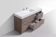 Kube Bath FMB60S-BTN Bliss 60" Butternut Free Standing Single Sink Bathroom Vanity with Reinforced Acrylic Composite Top - view 5