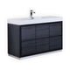 Kube Bath FMB60S-GO Bliss 60" Gray Oak Free Standing Single Sink Bathroom Vanity with Reinforced Acrylic Composite Top