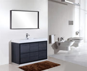 Kube Bath FMB60S-GO Bliss 60" Gray Oak Free Standing Single Sink Bathroom Vanity with Reinforced Acrylic Composite Top - view 2