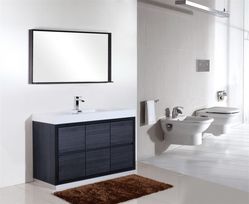 Kube Bath FMB60S-GO Bliss 60" Gray Oak Free Standing Single Sink Bathroom Vanity with Reinforced Acrylic Composite Top - view 2