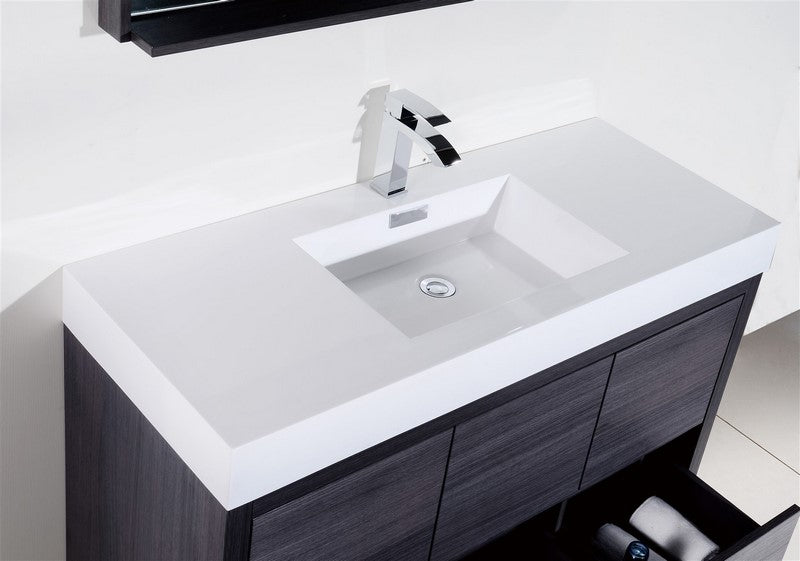 Kube Bath FMB60S-GO Bliss 60" Gray Oak Free Standing Single Sink Bathroom Vanity with Reinforced Acrylic Composite Top - view 6