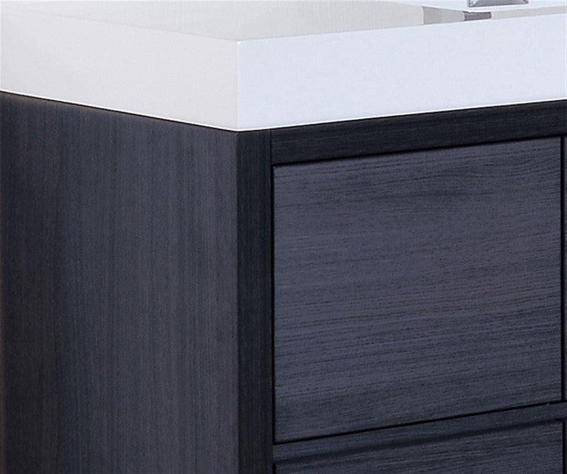 Kube Bath FMB60S-GO Bliss 60" Gray Oak Free Standing Single Sink Bathroom Vanity with Reinforced Acrylic Composite Top - view 5