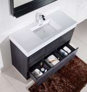 Kube Bath FMB60S-GO Bliss 60" Gray Oak Free Standing Single Sink Bathroom Vanity with Reinforced Acrylic Composite Top - view 4