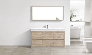 Kube Bath FMB60S-NW Bliss 60" Nature Wood Free Standing Single Sink Bathroom Vanity with Reinforced Acrylic Composite Top - view 2
