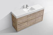 Kube Bath FMB60S-NW Bliss 60" Nature Wood Free Standing Single Sink Bathroom Vanity with Reinforced Acrylic Composite Top - view 4