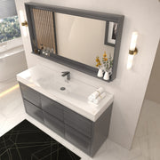 Kube Bath FMB60S-VAG Bliss 60" Vulcan Ash Grey Free Standing Single Sink Bathroom Vanity with Reinforced Acrylic Composite Top - view 2
