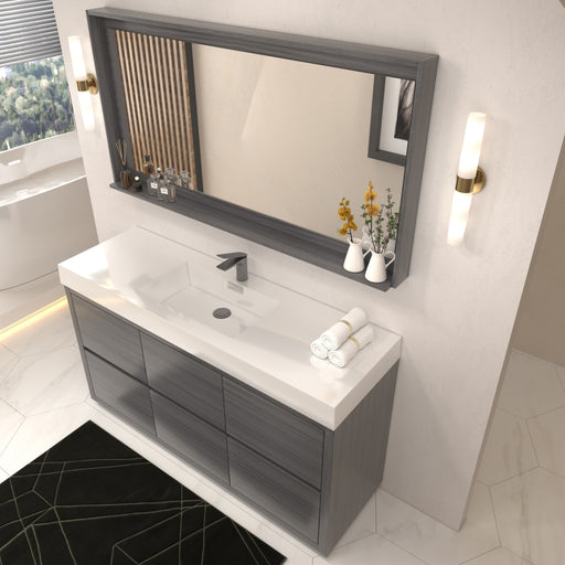 Kube Bath FMB60S-VAG Bliss 60" Vulcan Ash Grey Free Standing Single Sink Bathroom Vanity with Reinforced Acrylic Composite Top - view 2