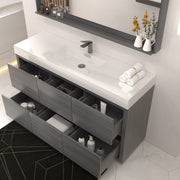 Kube Bath FMB60S-VAG Bliss 60" Vulcan Ash Grey Free Standing Single Sink Bathroom Vanity with Reinforced Acrylic Composite Top - view 4