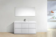 Kube Bath FMB60S-GW Bliss 60" High Gloss White Free Standing Single Sink Bathroom Vanity with Reinforced Acrylic Composite Top - view 3