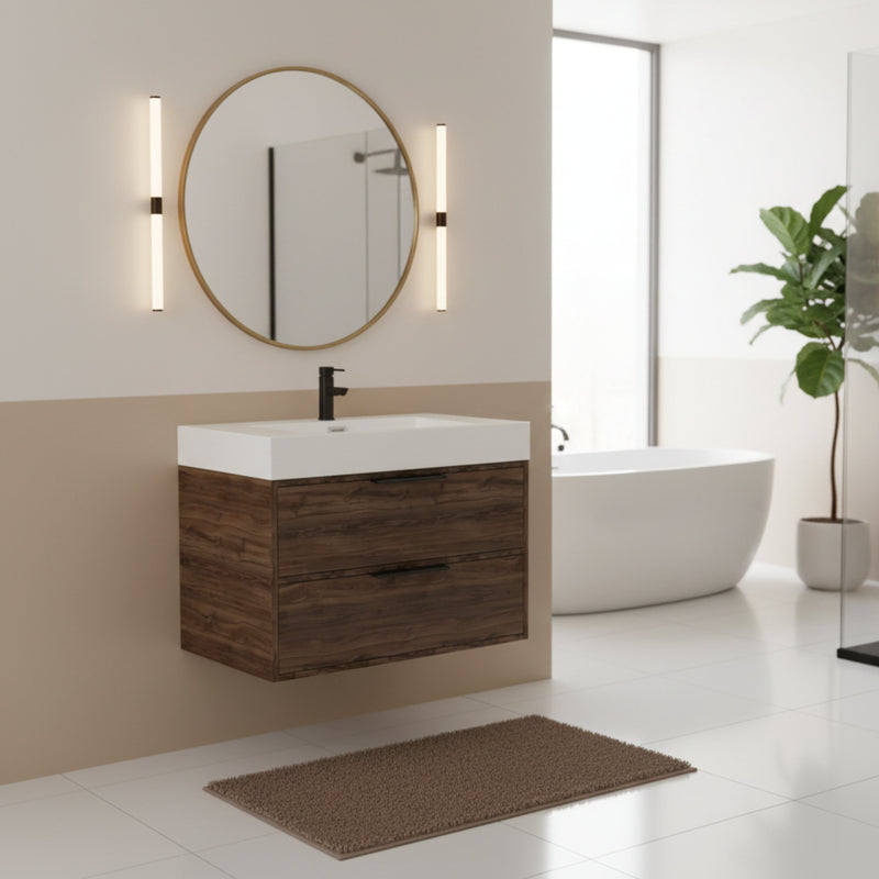 Cutler FV AMERICANA30 Savoy 30" Single Sink Wall Mounted Cultured Marble Top Bathroom Vanity - Americana