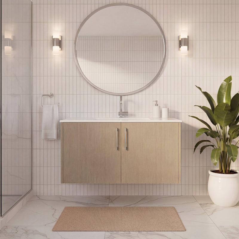 Cutler FV BK FLAVIA36 Bekka 36" Wall Mount Single Sink Cultured Marble Top Modern Bathroom Vanity - Flavia