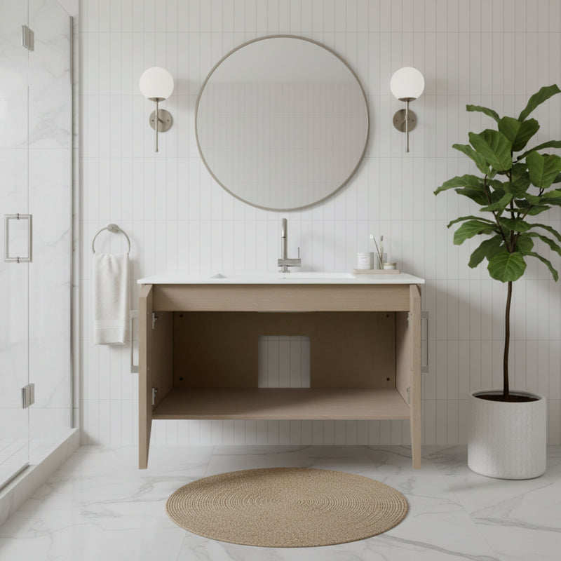 Cutler FV BK FLAVIA36 Bekka 36" Wall Mount Single Sink Cultured Marble Top Modern Bathroom Vanity - Flavia