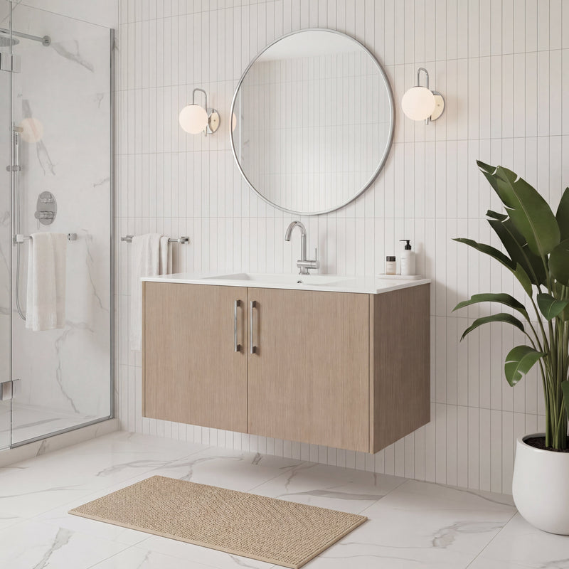 Cutler FV BK FLAVIA36 Bekka 36" Wall Mount Single Sink Cultured Marble Top Modern Bathroom Vanity - Flavia