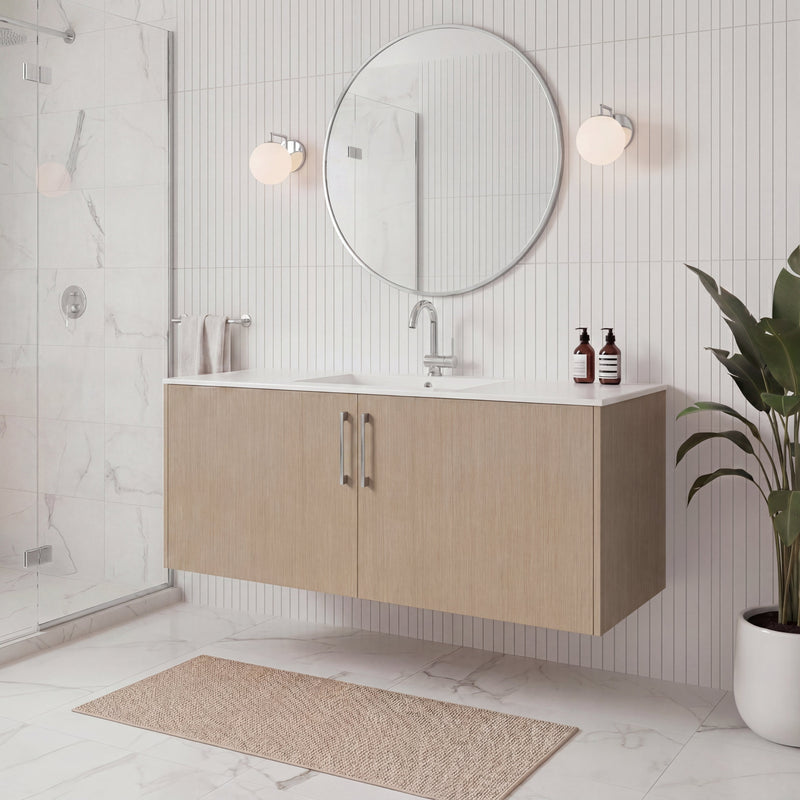 Cutler FV BK FLAVIA48 Bekka 48" Wall Mount Single Sink Cultured Marble Top Modern Bathroom Vanity - Flavia