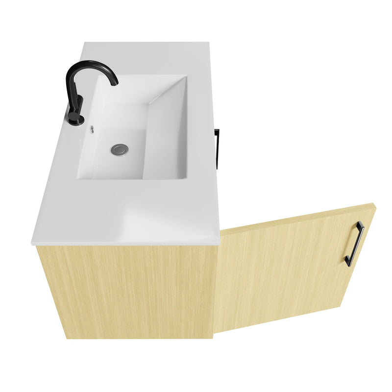 Cutler FV BK LAGO36 Bekka 36" Wall Mount Single Sink Cultured Marble Top Modern Bathroom Vanity - Lago