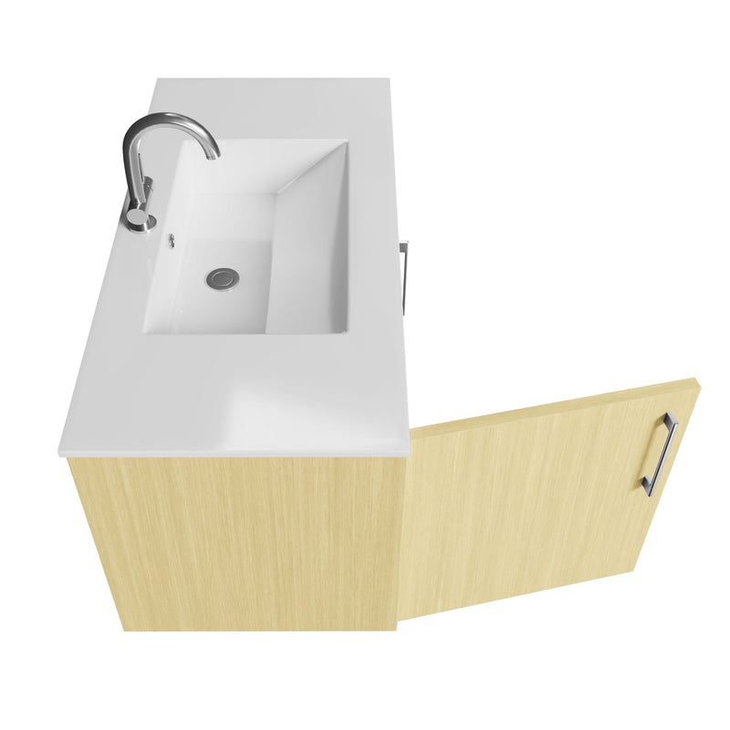 Cutler FV BK LAGO36 Bekka 36" Wall Mount Single Sink Cultured Marble Top Modern Bathroom Vanity - Lago