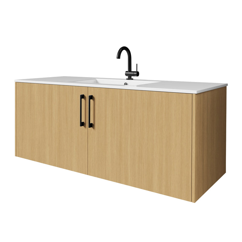 Cutler FV BK NATURA48 Bekka 48" Wall Mount Single Sink Cultured Marble Top Modern Bathroom Vanity - Natura